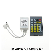 Controlador LED ajustable de temperatura de color DC12-24V 6A con control remoto 24Key IR